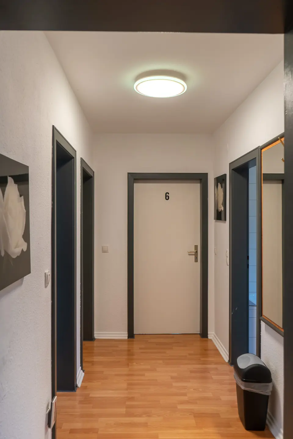 Hotel corridor with the room doors